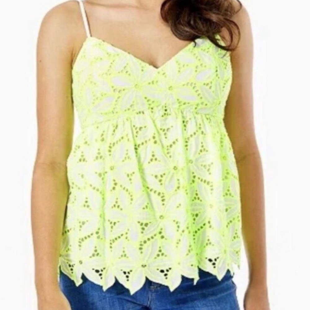 Lilly Pulitzer Mellie Top in Pepino Green - Mambo Eyelet Size 4.